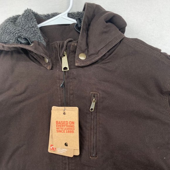 Carhartt Women's Caldwell Brown Full Swing Hooded Zip-up Jacket XL (16/18) NWT - Picture 4 of 12